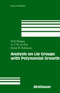 Cover: Analysis on Lie Groups with Polynomial Growth - Birkhauser Boston Inc