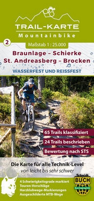 Abbildung von: MTB Trail-Karte Harz: Braunlage - Schierke - St. Andreasberg - Brocken - Schmidt-Buch-Vlg