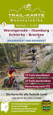 Abbildung von: MTB Trail-Karte Harz: Wernigerode - Ilsenburg - Schierke - Brocken - Schmidt-Buch-Vlg
