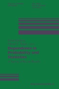 Cover: Dependence in Probability and Statistics - Springer-Verlag New York Inc.