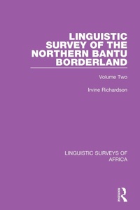 Abbildung von: Linguistic Survey of the Northern Bantu Borderland - Routledge