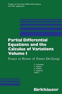 Abbildung von: Partial Differential Equations and the Calculus of Variations - Birkhauser Boston Inc