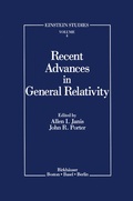 Cover: Recent Advances in General Relativity - Birkhauser Boston Inc