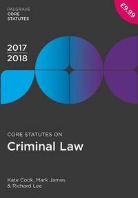 Enlarge image Cover: Core Statutes on Criminal Law 2017-18 - Palgrave