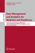 Cover: Data Management and Analytics for Medicine and Healthcare - Springer