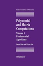 Cover: Polynomial and Matrix Computations - Springer-Verlag New York Inc.