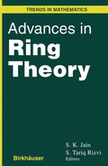 Cover: Advances in Ring Theory - Springer-Verlag New York Inc.