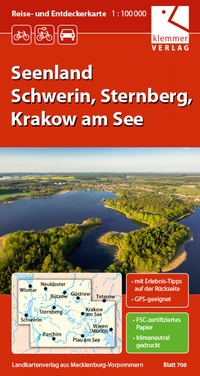 Abbildung von: Reise- und Entdeckerkarte Seenland Schwerin, Sternberg, Krakow am See - Klemmer-Verlag