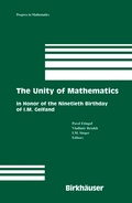 Cover: The Unity of Mathematics - Birkhauser Boston Inc