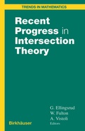 Cover: Recent Progress in Intersection Theory - Springer-Verlag New York Inc.