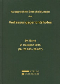 Abbildung von: Ausgewählte Entscheidungen des Verfassungsgerichtshofes - Verlag Österreich