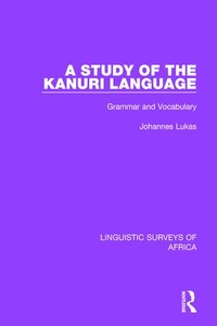 Abbildung von: A Study of the Kanuri Language - Routledge