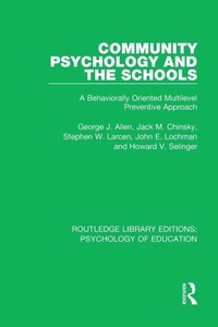 Enlarge image Cover: Community Psychology and the Schools - Routledge