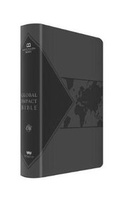 Cover: GLOBAL IMPACT BIBLE, ESV (CHARCOAL LEATHERLUXE) - Worthy Publishing
