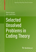 Cover: Selected Unsolved Problems in Coding Theory - Birkh&auml;user