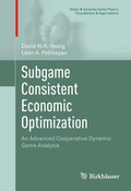 Cover: Subgame Consistent Economic Optimization - Birkh&auml;user