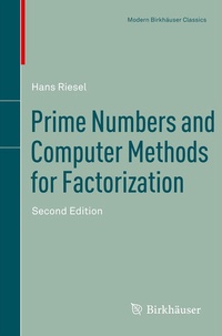 Enlarge image Cover: Prime Numbers and Computer Methods for Factorization - Birkhauser Boston Inc