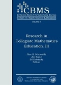 Cover: Research in Collegiate Mathematics Education III - American Mathematical Society