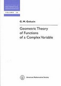 Abbildung von: Geometric Theory of Functions of a Complex Variable - American Mathematical Society