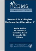 Cover: Research in Collegiate Mathematics Education V - American Mathematical Society