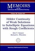 Cover: Holder Continuity of Weak Solutions to Subelliptic Equations with Rough Coefficients - American Mathematical Society
