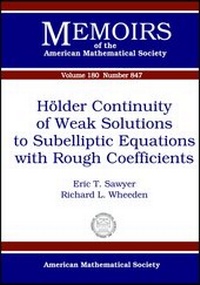 Enlarge image Cover: Holder Continuity of Weak Solutions to Subelliptic Equations with Rough Coefficients - American Mathematical Society