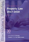 Cover: Blackstone's Statutes on Property Law 2017-2018 - Oxford University Press