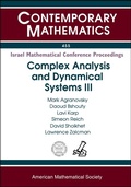 Cover: Complex Analysis and Dynamical Systems III - American Mathematical Society