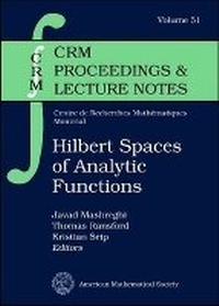 Enlarge image Cover: Hilbert Spaces of Analytic Functions - American Mathematical Society