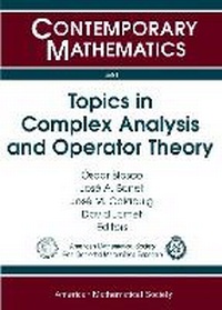 Enlarge image Cover: Topics in Complex Analysis and Operator Theory - American Mathematical Society
