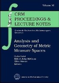 Enlarge image Cover: Analysis and Geometry of Metric Measure Spaces - American Mathematical Society