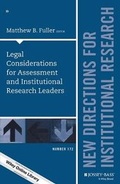 Cover: Legal Considerations for Assessment and Institutional Research Leaders - Jossey-Bass