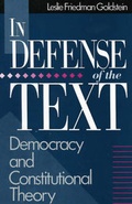 Cover: In Defense of the Text - Rowman & Littlefield Publishers