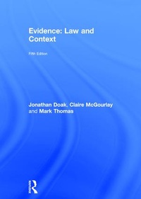 Abbildung von: Evidence: Law and Context - Routledge