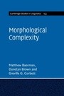 Cover: Morphological Complexity - Cambridge University Press