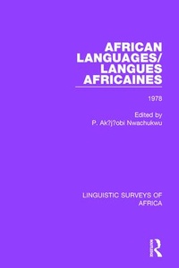 Abbildung von: African Languages/Langues Africaines - Routledge