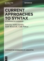 Cover: Current Approaches to Syntax - De Gruyter Mouton