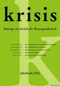 Cover: Krisis - Beitr&auml;ge zur Kritik der Warengesellschaft / Krisis - Jahrbuch 2016 - epubli