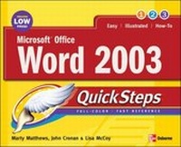 Enlarge image Cover: Microsoft Office Word 2003 QuickSteps - McGraw-Hill Professional