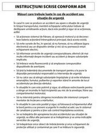 Abbildung von: Schriftliche Weisungen gemäß ADR, rumänisch - ecomed Storck