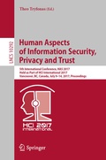 Cover: Human Aspects of Information Security, Privacy and Trust - Springer