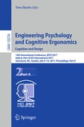 Cover: Engineering Psychology and Cognitive Ergonomics: Cognition and Design - Springer
