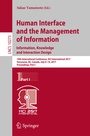 Cover: Human Interface and the Management of Information: Information, Knowledge and Interaction Design - Springer