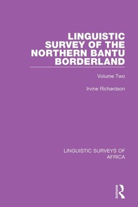 Abbildung von: Linguistic Survey of the Northern Bantu Borderland - Routledge
