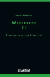 Abbildung von: Widerrede III - Edition Gegensicht