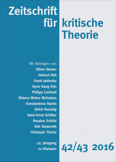 Abbildung von: Zeitschrift für kritische Theorie / Zeitschrift für kritische Theorie, Heft 42/43 - zu Klampen Verlag