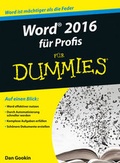 Cover: Word 2016 f&uuml;r Profis f&uuml;r Dummies - Wiley-VCH