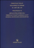Cover: Wolffiana VI: Christian Wolff's German Logic - Georg Olms Verlag
