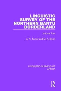 Abbildung von: Linguistic Survey of the Northern Bantu Borderland - Routledge