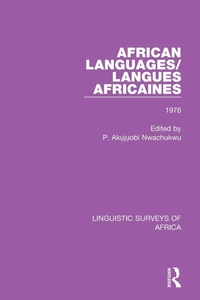 Abbildung von: African Languages/Langues Africaines - Routledge
